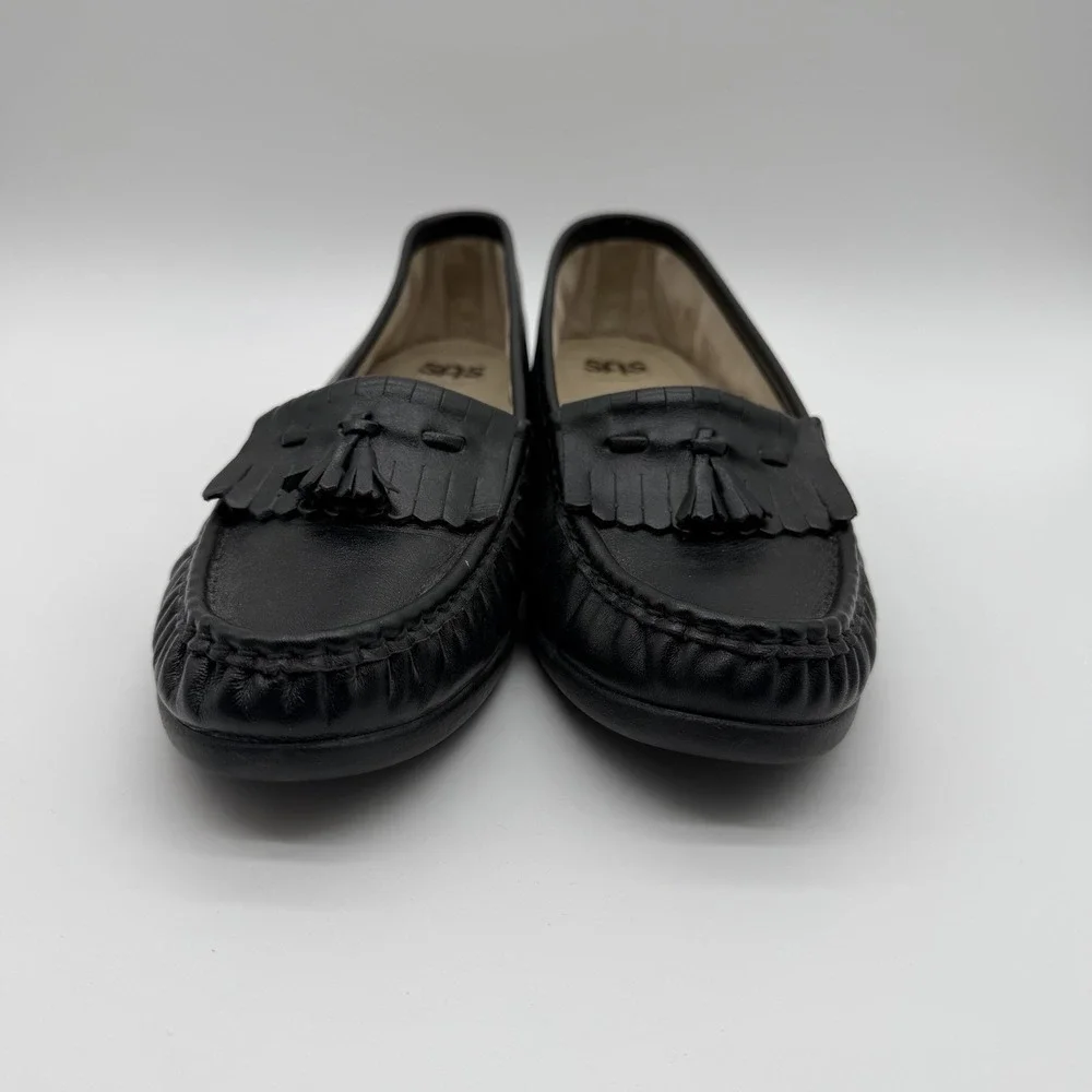 SAS Women's Leather Tassel Kiltie Loafers Tripad Comfort Shoes Ortho Black 10